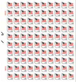 U.S. #1618C 15c Flag Coil Mint Sheet