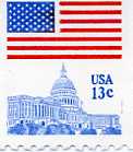 U.S. #1623B 13c Flag over Capitol MNH