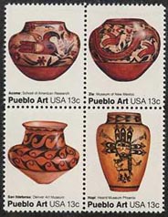 U.S. #1709a Pueblo Pottery Block of 4 MNH