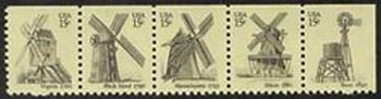 U.S. #1742b Windmills, Strip of 5