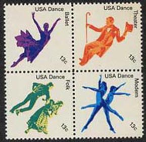 U.S. #1752a American Dance Block of 4 MNH