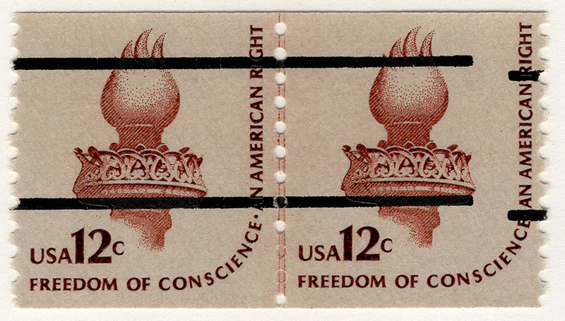 U.S. #1816a 12c Liberty Torch Line Pair MNH