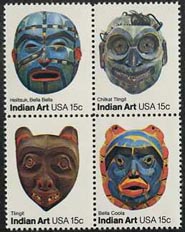 U.S. #1837a Pacific Northwest Masks Block of 4 MNH