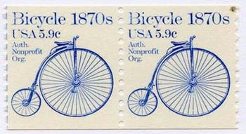 U.S. #1901 Bicycle 1870s coil Pair