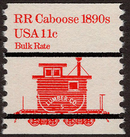 U.S. #1905a Caboose 1890s Bureau Precanced, lines only