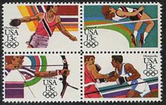U.S. #2051a LA Summer Olympics Block of 4 MNH