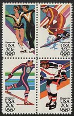 U.S. #2070a Winter Olympics Block of 4 MNH