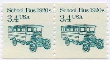 U.S. #2123 School Bus 1930s coil Pair