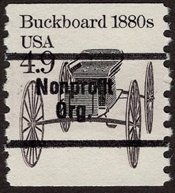 U.S. #2124a Buckboard 1880s Bureau Precanced, Non-profit Org.
