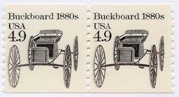 U.S. #2124 Buckboard 1880s coil Pair
