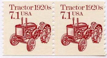 U.S. #2127 Tractor 1920s coil Pair