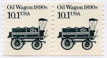 U.S. #2130 Oil Wagon 1890s coil Pair