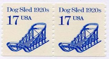 U.S. #2135 Dog Sled 1920s coil Pair