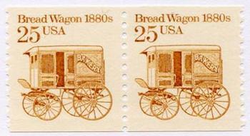 U.S. #2136 Bread Wagon 1880s coil Pair