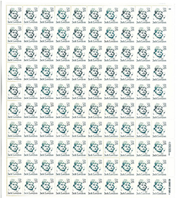 U.S. #2182 25c Jack London Mint Sheet