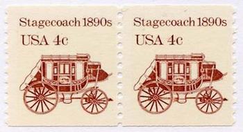 U.S. #2228 Stagecoach 1890s coil Pair