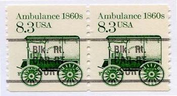 U.S. #2231 Ambulance 1860s coil Pair