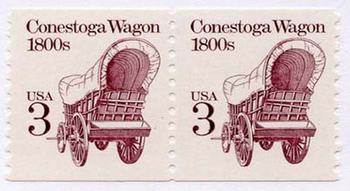 U.S. #2252 Conestoga Wagon 1800s coil Pair