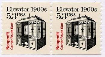U.S. #2254 Elevator 1900s coil Pair