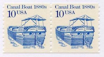 U.S. #2257 Canal Boat 1880s coil Pair
