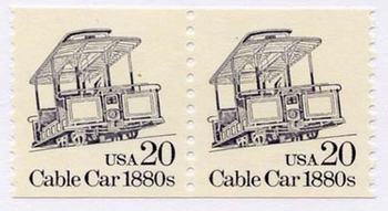 U.S. #2263 Cable Car 1880s coil Pair