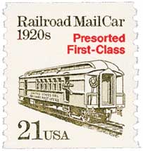 U.S. #2265 Railroad Mail Car 1920s Presorted First Class