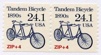 U.S. #2266 Tandem Bicycle 1890 coil Pair