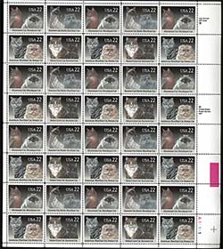 U.S. #2375 Cats Pane of 40