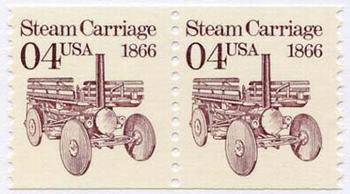 U.S. #2451 Steam Carriage 1866 coil Pair
