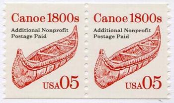 U.S. #2454 Canoe 1800s coil Pair