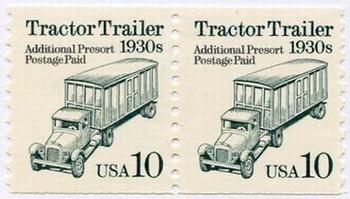 U.S. #2457 Tractor Trailer 1930s coil Pair