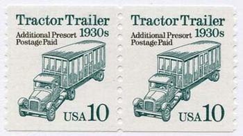 U.S. #2458 Tractor Trailer 1930s coil Pair