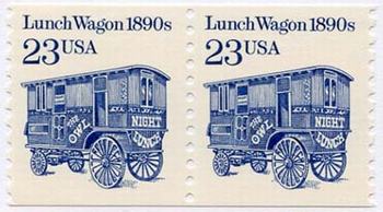 U.S. #2464 Lunch Wagon 1890s coil Pair