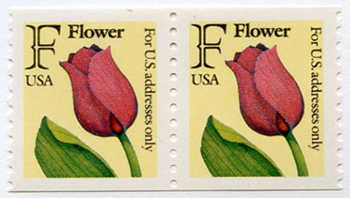 U.S. #2518 (29c) 'F' Tulip Coil Pair MNH