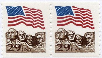 U.S. #2523A 29c Mt. Rushmore Coil Pair MNH