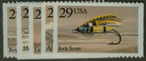 U.S. #2545-49 Fishing Flies, 5 Singles MNH