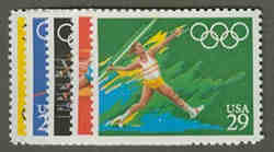 U.S. #2553-57 Barcelona Summer Olympics, 5 Singles MNH
