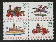 U.S. #2714a Christmas Toys 1992, Block of 4 MNH