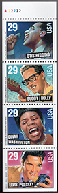 U.S. #2737b Rock & Roll Booklet Pane of  4