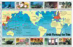 U.S. #2765 World War II - 1943, Pane of 10