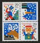 U.S. #2798c Christmas Greetings, Block of 4 MNH