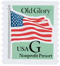 U.S. #2893 Old Glory (Green) & 'G' Coil MNH