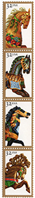 U.S. #2979a Carousel Horses - strip MNH