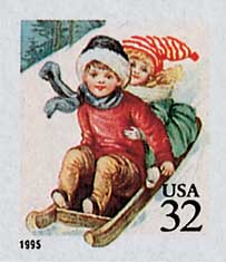 U.S. #3013 Children Sleighing MNH