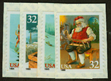 U.S. #3014-17 Christmas Santa & Children (from Coil), 4 Singles MNH