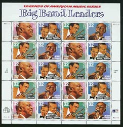 U.S.  #3099 Big Band Leaders Pane of 20