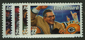 U.S. #3143-46 Football Coaches, 4 Singles MNH