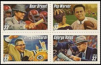 U.S. #3146a Football Coaches Block of 4 MNH