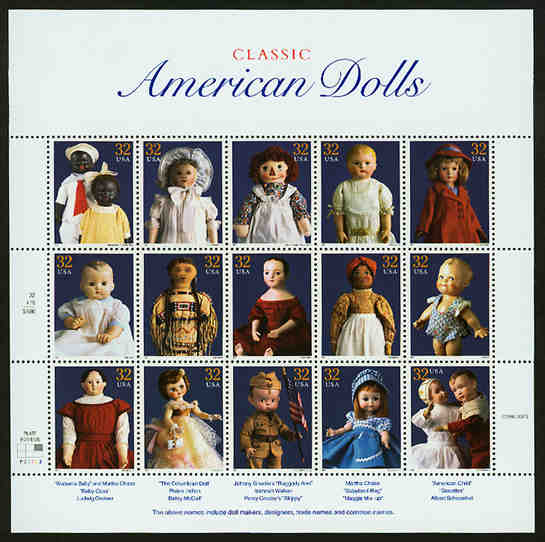 U.S.  #3151 American Dolls Pane of 15