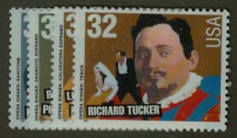 U.S. #3154-57 Opera Singers, 4 Singles MNH